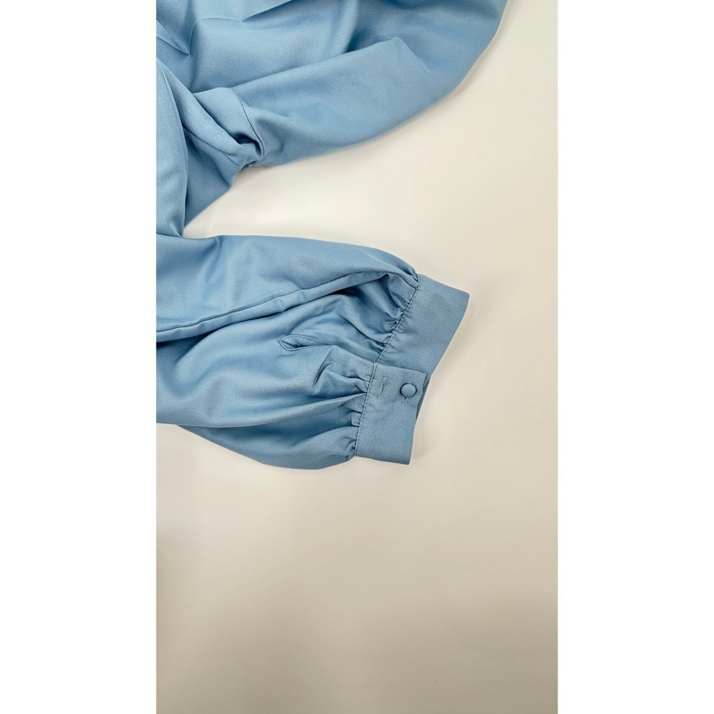Pomander Place Gemma Blue Tan Colorblock V-Neck Maxi Dress Balloon Sleeve Large - Picture 8 of 9